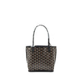 GOYARD ANJOU MINI TOTE BAG GOYARDLINE CANVAS / CALFSKIN BLACK SHW
