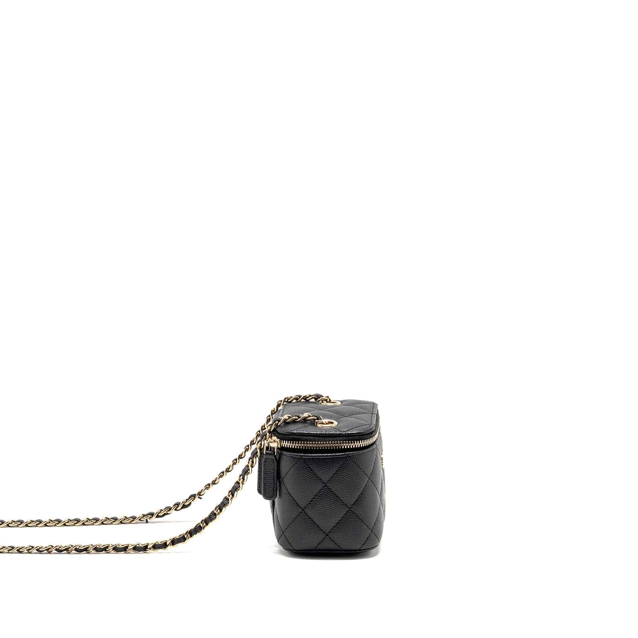 CHANEL CLASSIC SMALL VANITY WITH CHAIN CAVIAR BLACK LGHW