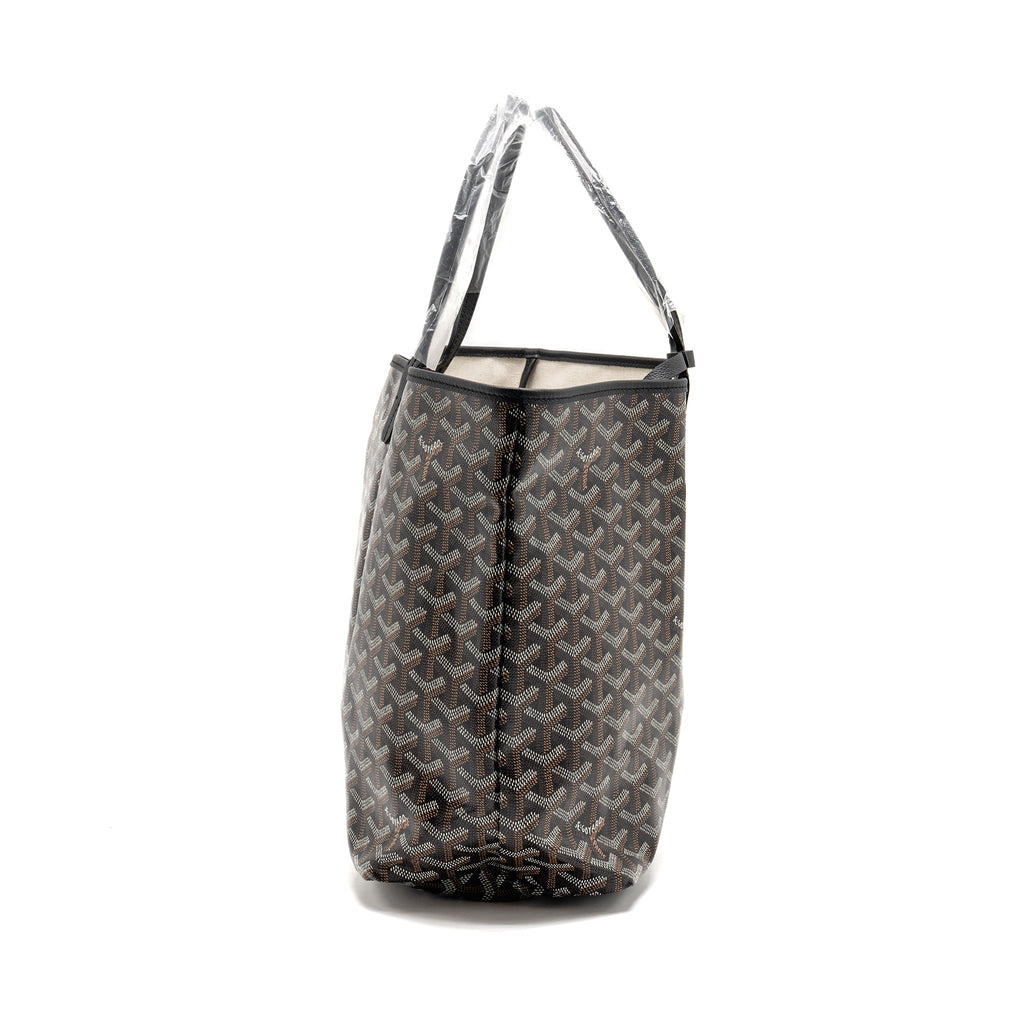 GOYARD SAINT LOUIS PM TOTE BAG GOYARDLINE CANVAS BLACK SHW