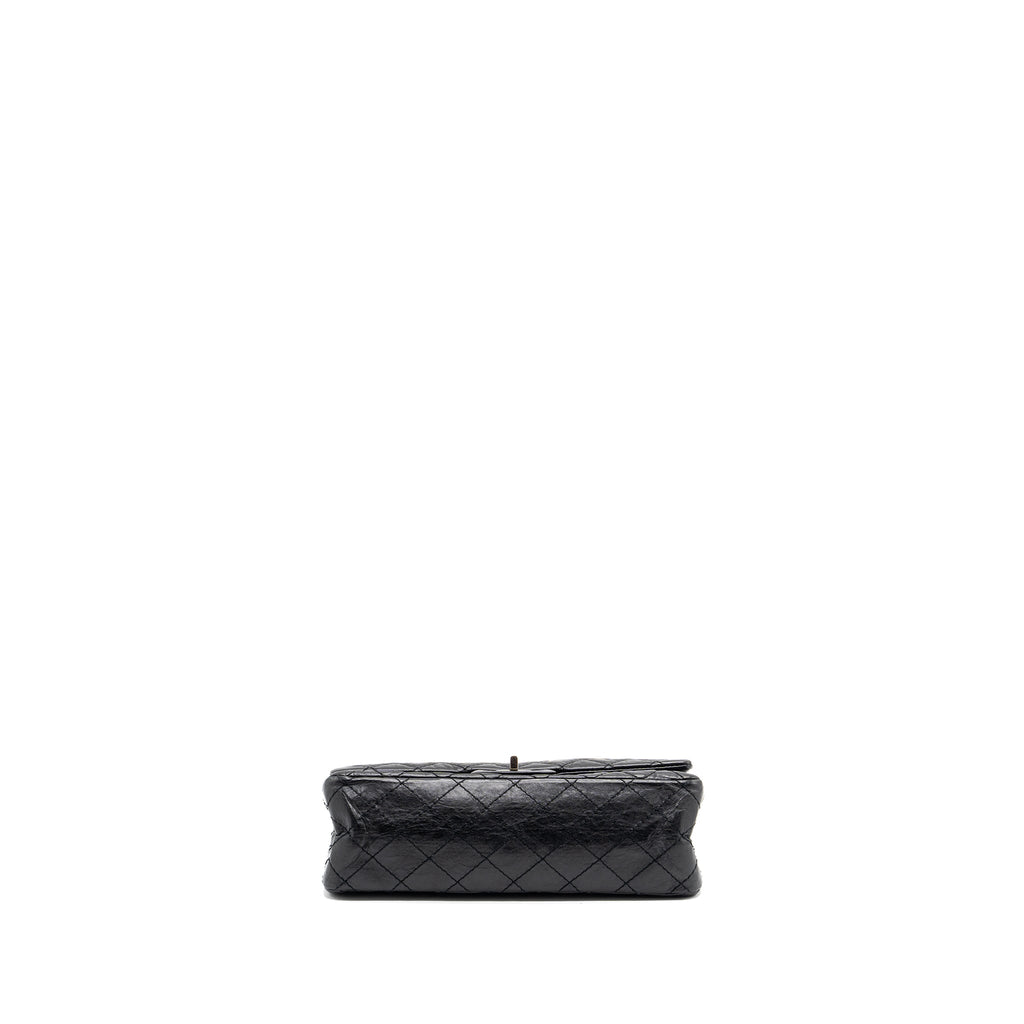 CHANEL SMALL 2.55 REISSUE FLAP BAG AGED CALFSKIN BLACK RUTHENIUM HARDWARE