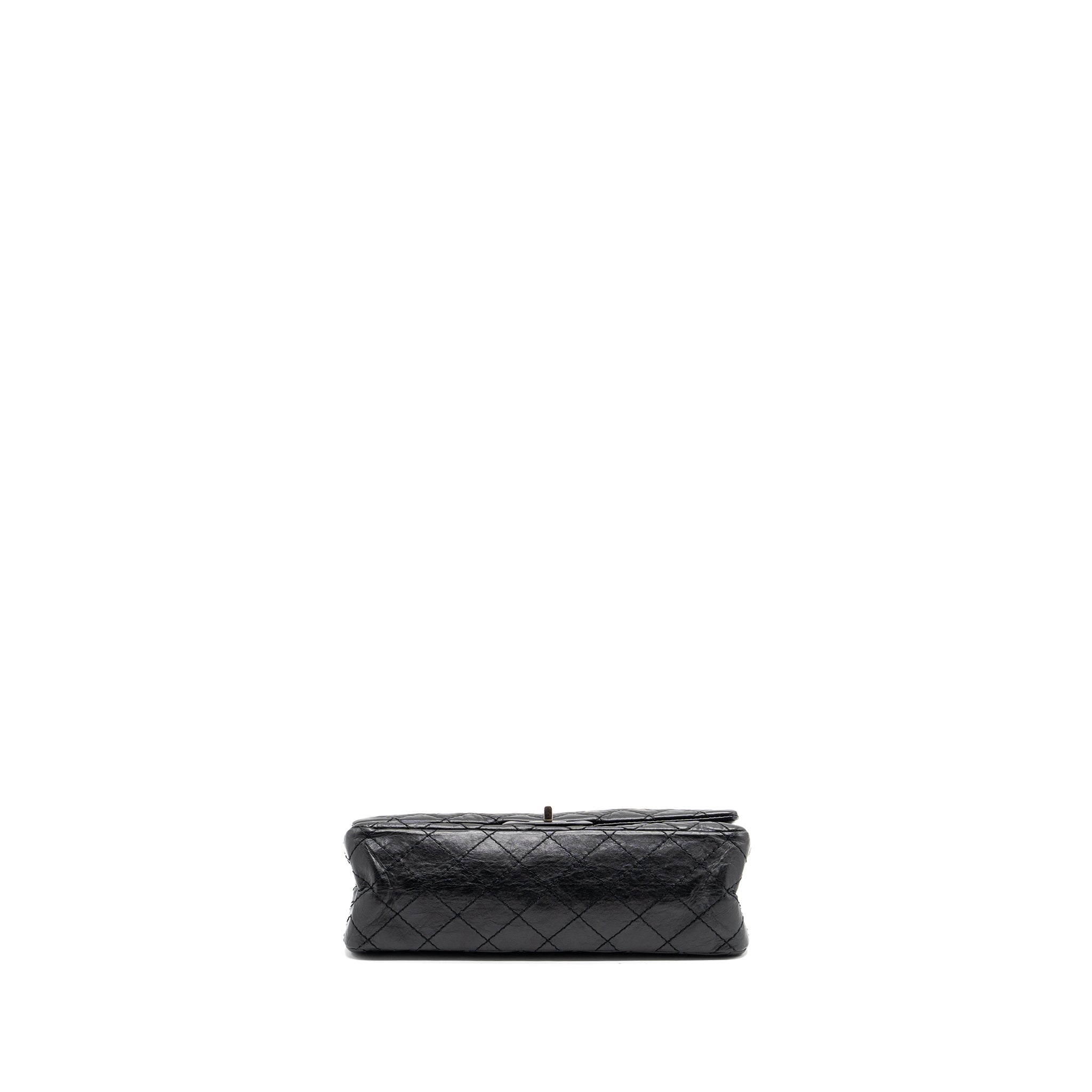 CHANEL SMALL 2.55 REISSUE FLAP BAG AGED CALFSKIN BLACK RUTHENIUM HARDWARE
