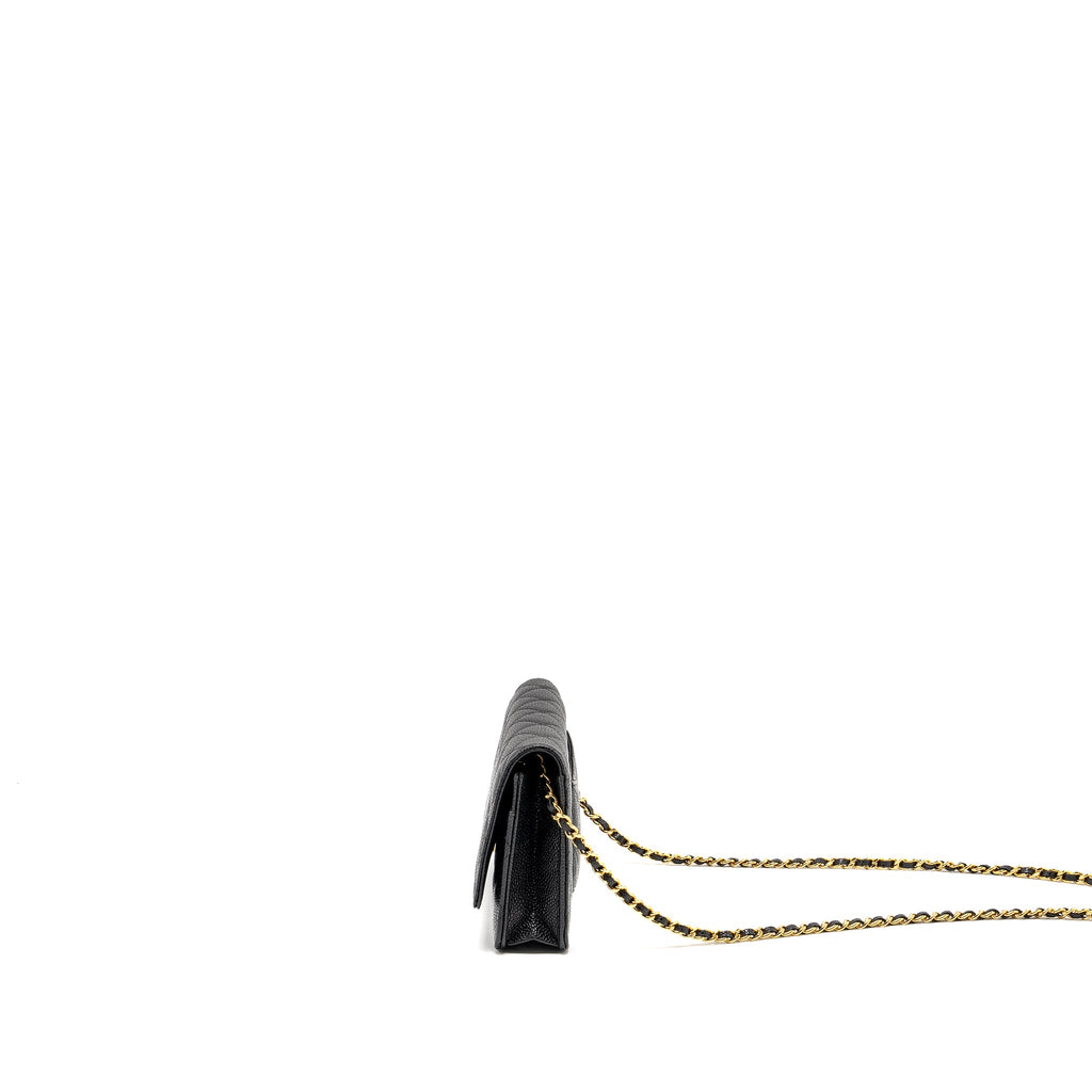 CHANEL CLASSIC WALLET ON CHAIN CAVIAR BLACK GHW