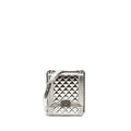 CHANEL BOY NORTH SOUTH FLAP BAG PATENT /GOATSKIN SILVER RUTHENIUM HARDWARE