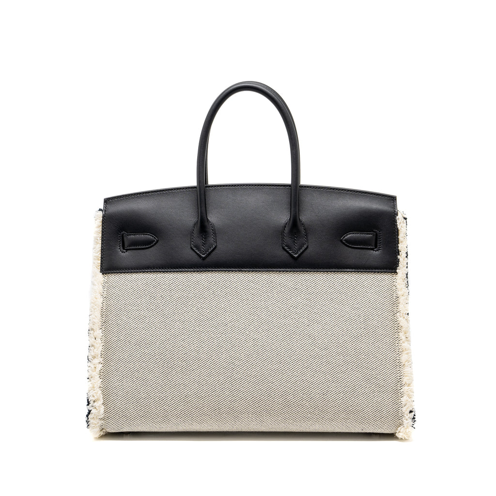 HERMES BIRKIN 35 FRAY FRAY CANVAS/ SWIFT BLACK/ECRU SHW