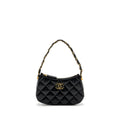 CHANEL 23K HOBO SHOULDER BAG CALFSKIN BLACK GHW (MICROCHIP)