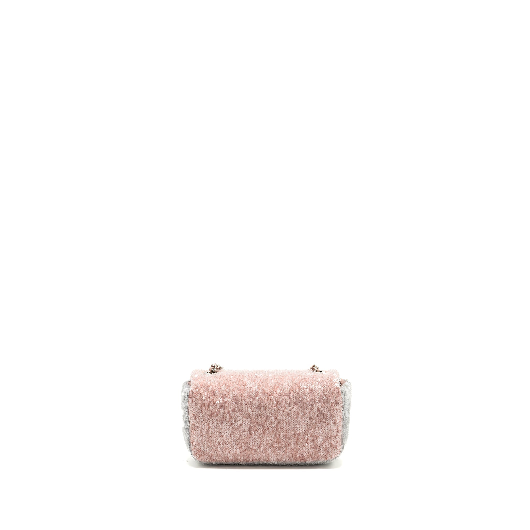 CHANEL 18S MINI WATERFALL FLAP BAG SEQUIN PINK/BLUE/YELLOW SHW