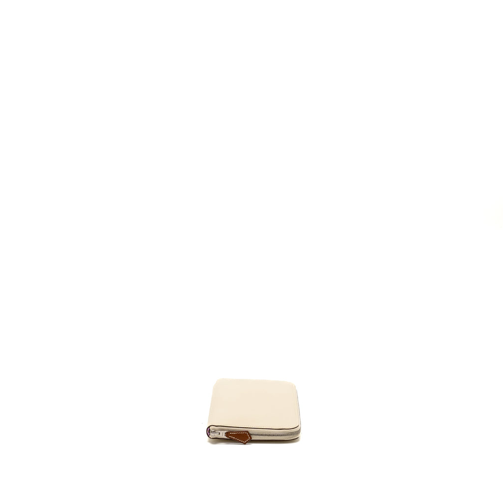 HERMES SILK IN CLASSIQUE LONG WALLET EPSOM/SILK NATA/CHAI-ROSE POURPRE SHW