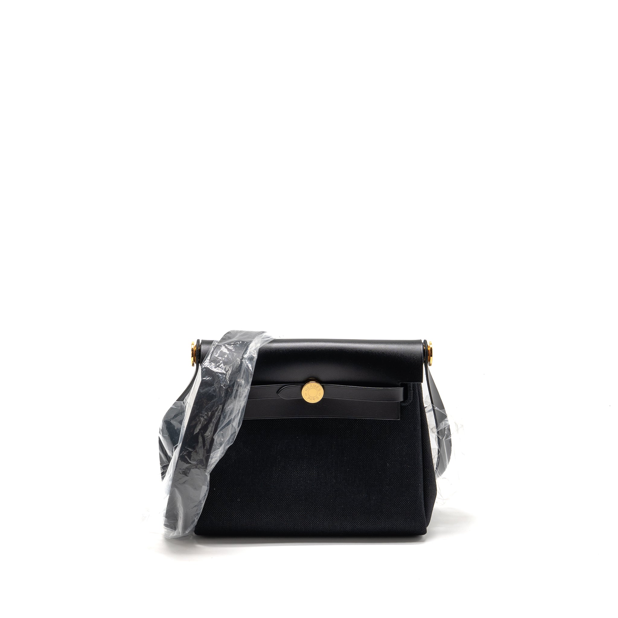 HERMES HERBAG MINI CANVAS/HUNTER BLACK GHW