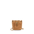 CHANEL MINI DRAWSTRING BUCKET BAG CALFSKIN DARK BEIGE LGHW