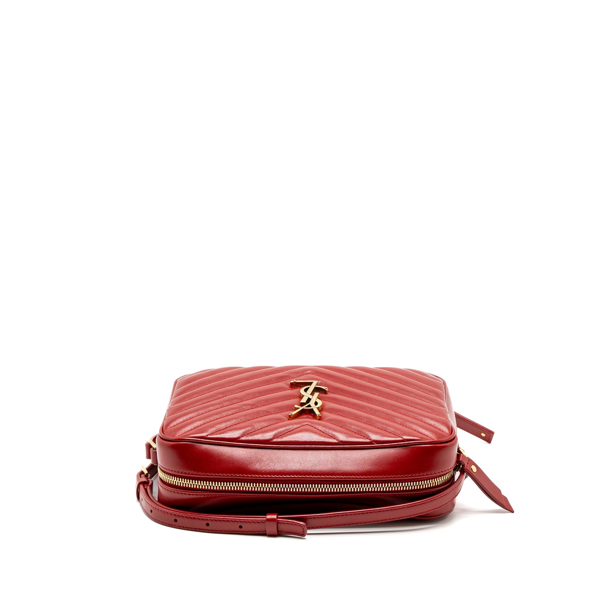 SAINT LAURENT LOU CAMERA BAG CALFSKIN RED GHW