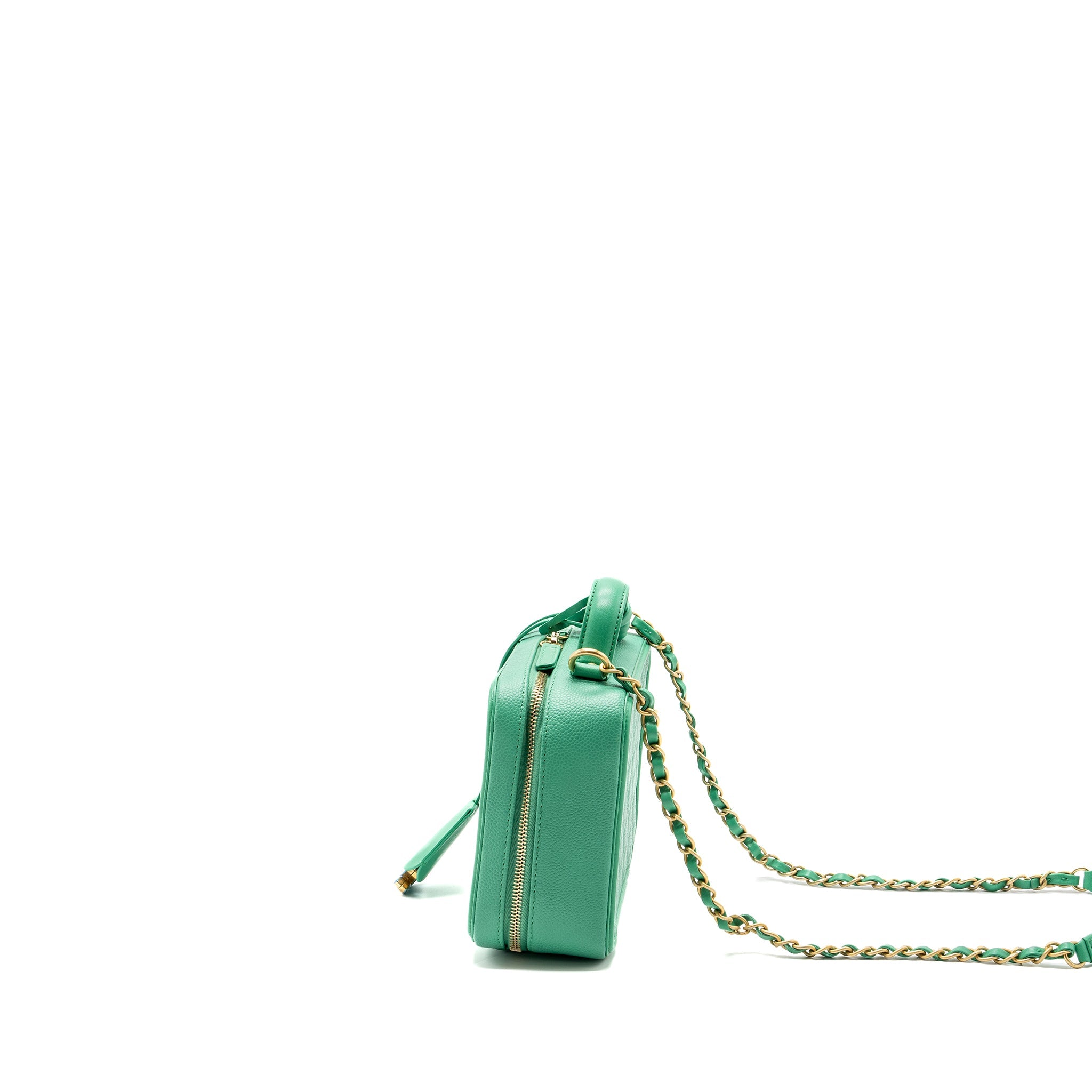 CHANEL MEDIUM FILIGREE VANITY CASE CAVIAR GREEN GHW