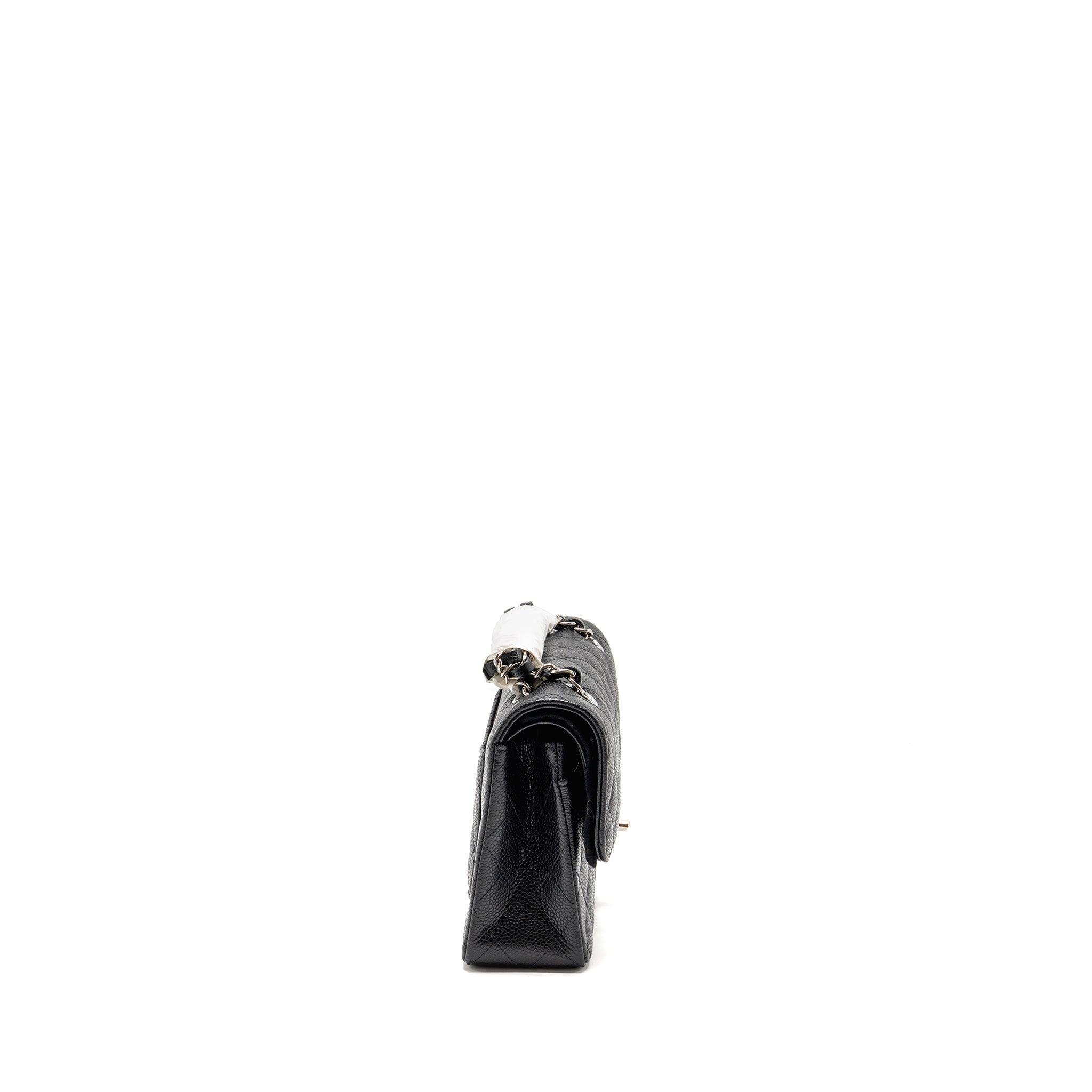 CHANEL SMALL CLASSIC DOUBLE FLAP BAG CAVIAR BLACK SHW