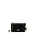 CHANEL 23K PEARL CRUSH MINI RECTANGULAR FLAP BAG LAMBSKIN BLACK GHW (MICROCHIP)