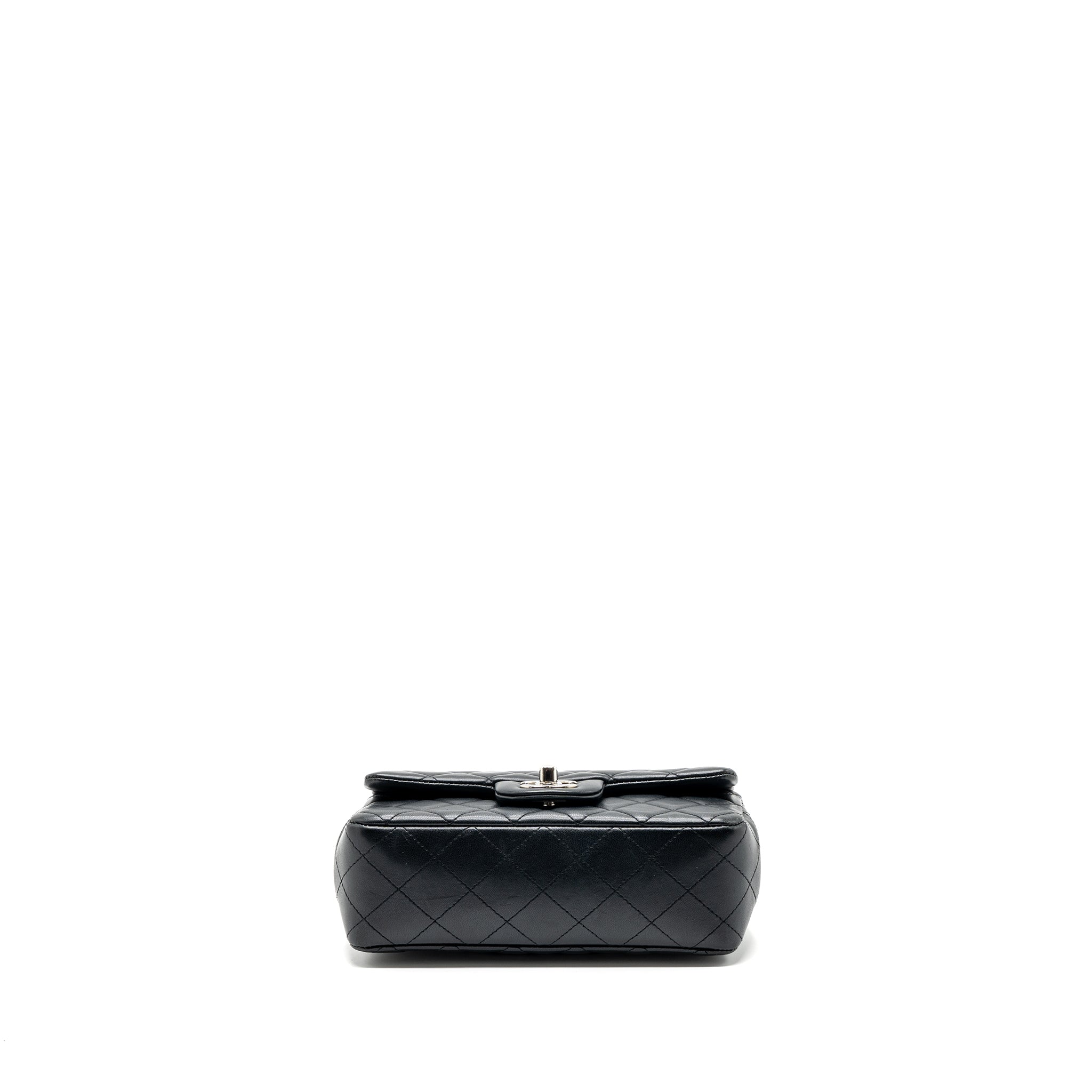 CHANEL CLASSIC MINI RECTANGULAR FLAP BAG LAMBSKIN BLACK SHW