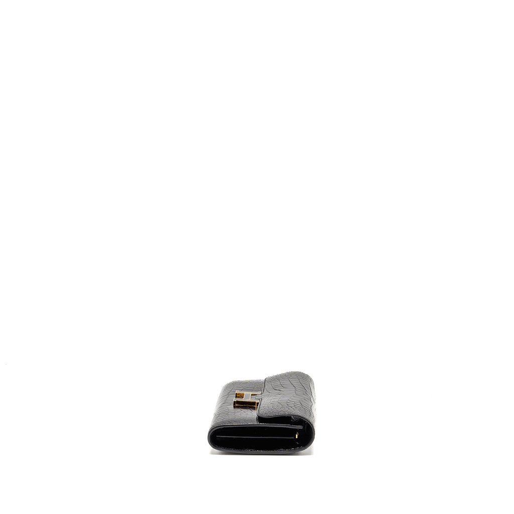 HERMES CONSTANCE TO GO ALLIGATOR MISSISSIPPIENSIS BLACK WITH BLACK HARDWARE