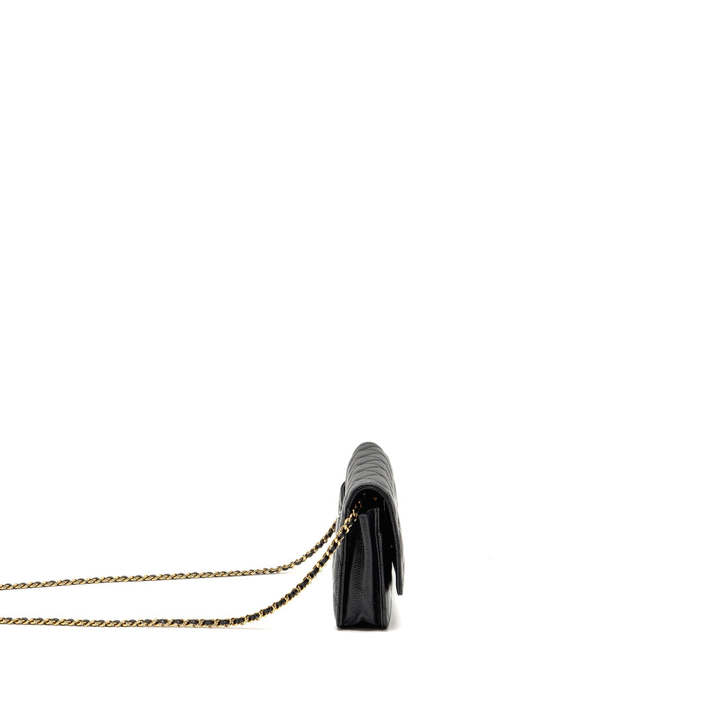 CHANEL CLASSIC WALLET ON CHAIN CAVIAR BLACK GHW