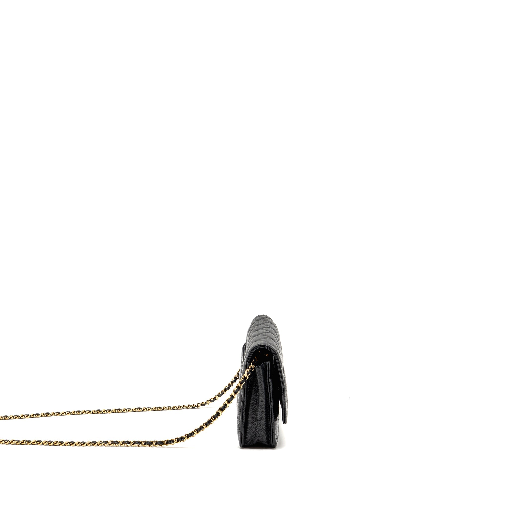 CHANEL CLASSIC WALLET ON CHAIN CAVIAR BLACK GHW