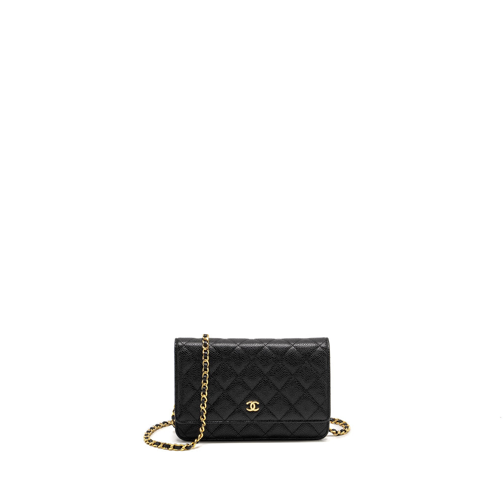 CHANEL CLASSIC WALLET ON CHAIN CAVIAR BLACK GHW