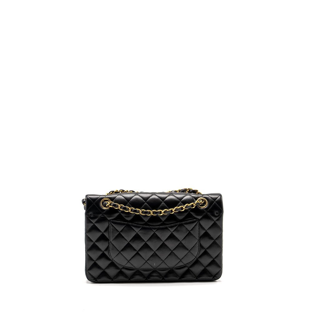 CHANEL MEDIUM CLASSIC DOUBLE FLAP BAG LAMBSKIN BLACK GHW