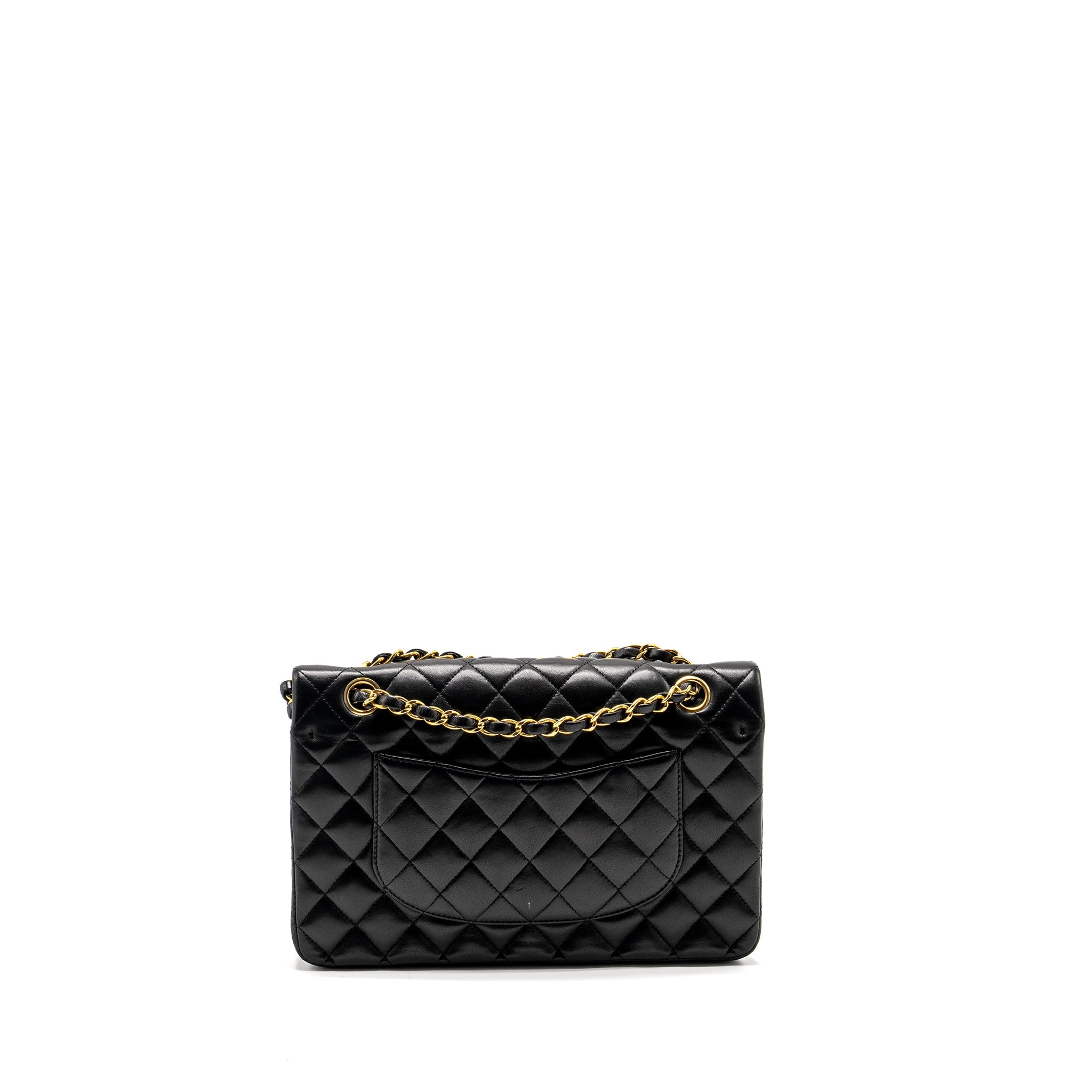 CHANEL MEDIUM CLASSIC DOUBLE FLAP BAG LAMBSKIN BLACK GHW