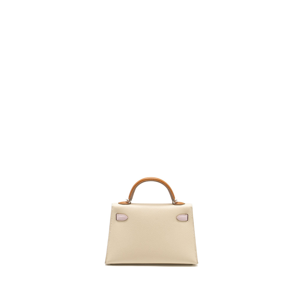 HERMES MINI KELLY II EPSOM CRAIE/MAUVE PALE/GOLD SHW
