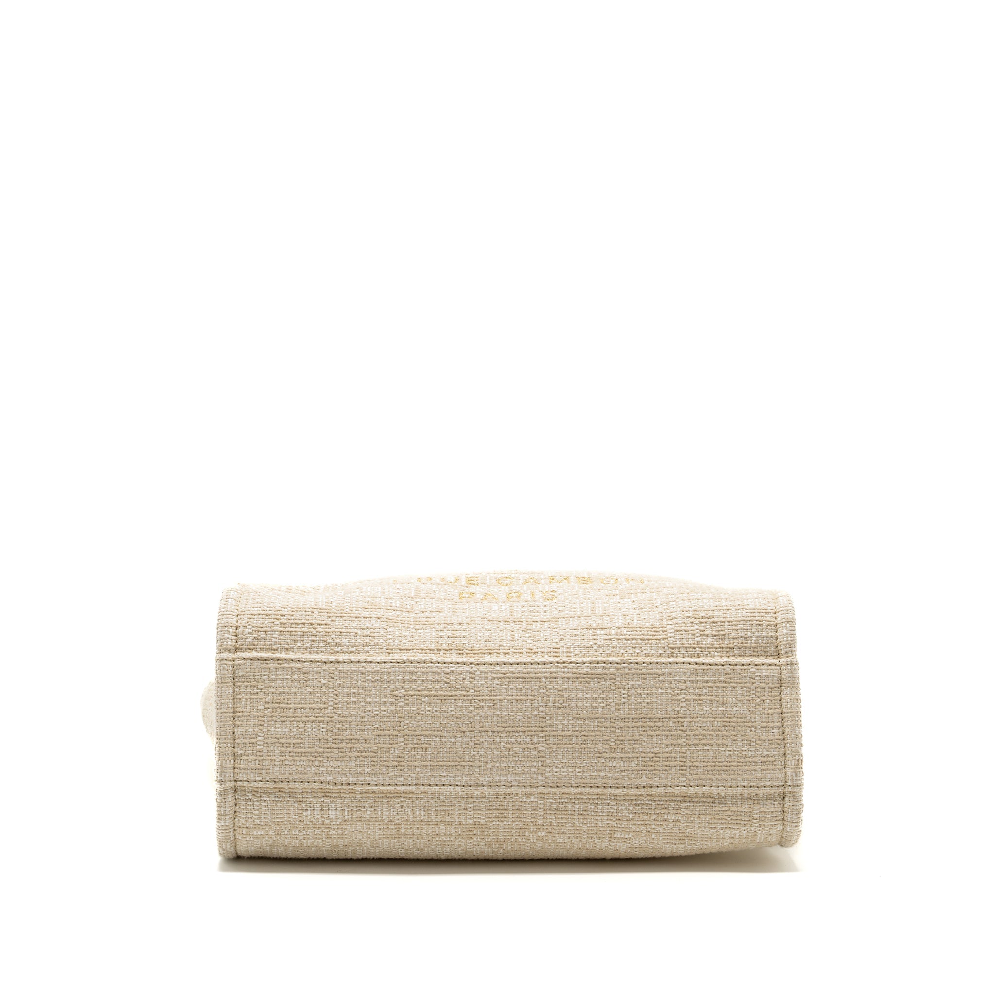 CHANEL DEAUVILLE BAG CANVAS/ LEATHER LIGHT BEIGE GHW