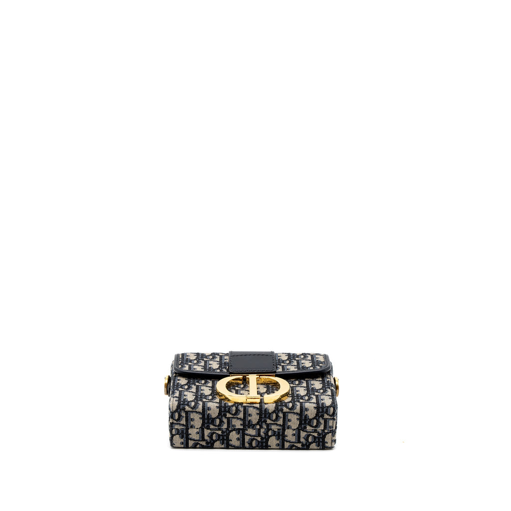 DIOR 30 MONTAIGNE BOX BAG BLUE DIOR OBLIQUE JACQUARD GHW
