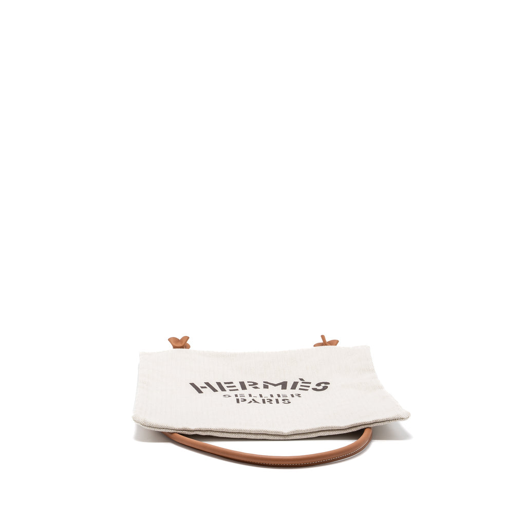 HERMES ALINE GROOMING BAG CANVAS CRAIE / GOLD