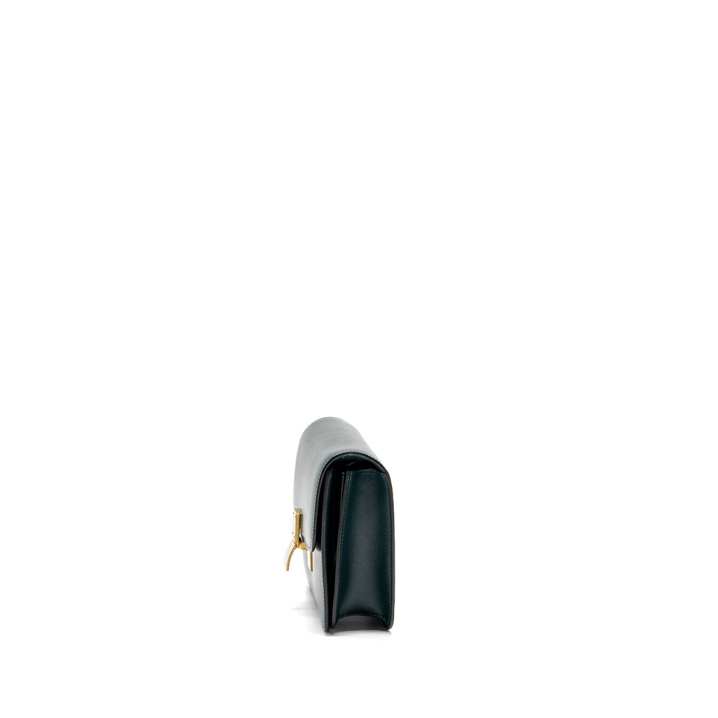 CELINE TEEN CLASSIC BOX BAG CALFSKIN DARK GREEN GHW