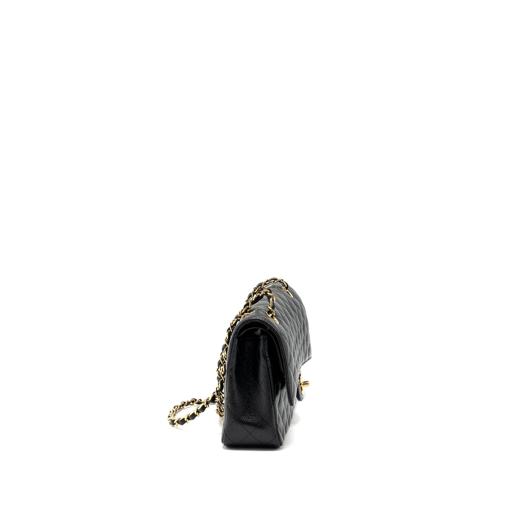 CHANEL MEDIUM CLASSIC DOUBLE FLAP BAG CAVIAR BLACK GHW