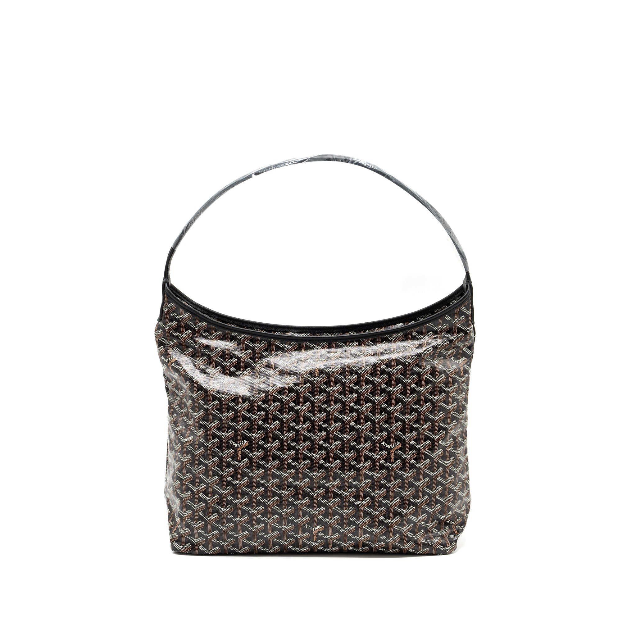 GOYARD BOHEME HOBO BAG GOYARDLINE CANVAS / CALFSKIN BLACK SHW
