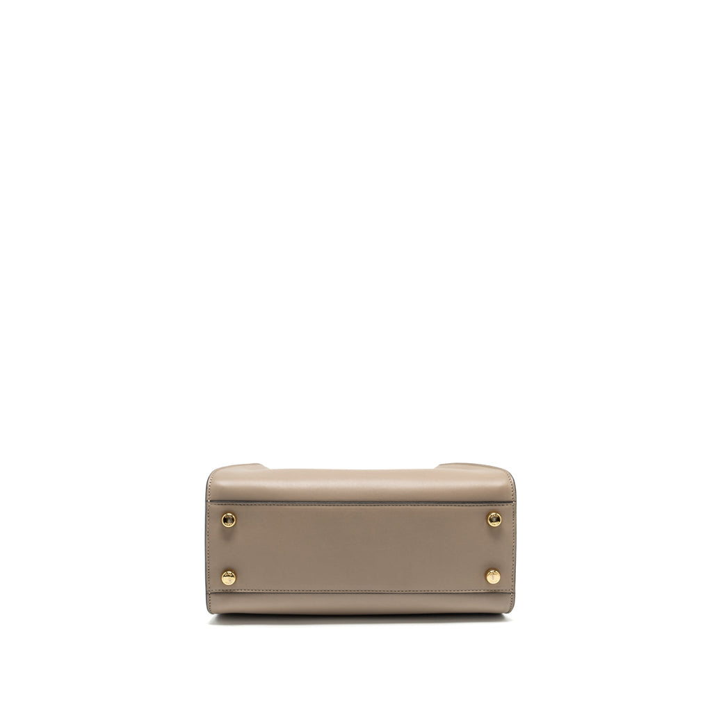 FENDI PEEKABOO HANDLE BAG CALFSKIN DOVE/BLACK GHW