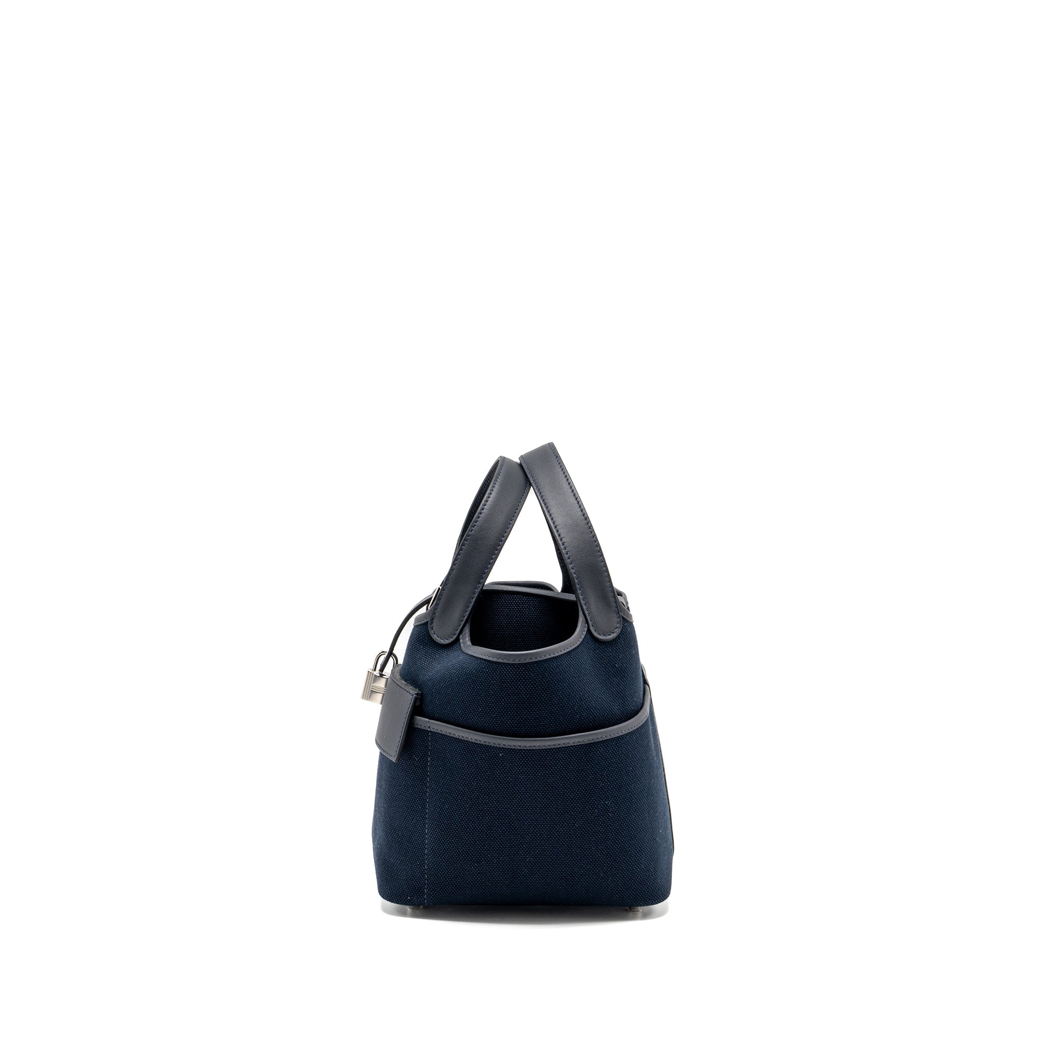 HERMES CARGO PICOTIN 18 LOCK BAG CANVAS/SWIFT BLEU MARINE/CABAN SHW