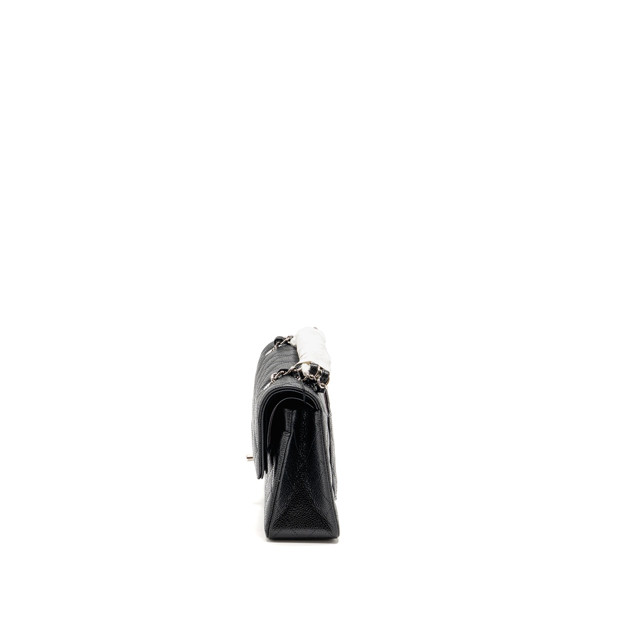 CHANEL SMALL CLASSIC DOUBLE FLAP BAG CAVIAR BLACK SHW