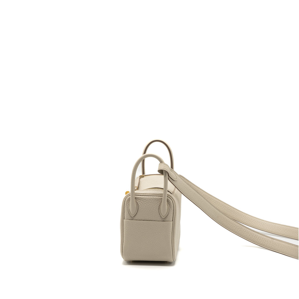 HERMES MINI LINDY CLEMENCE BETON GHW