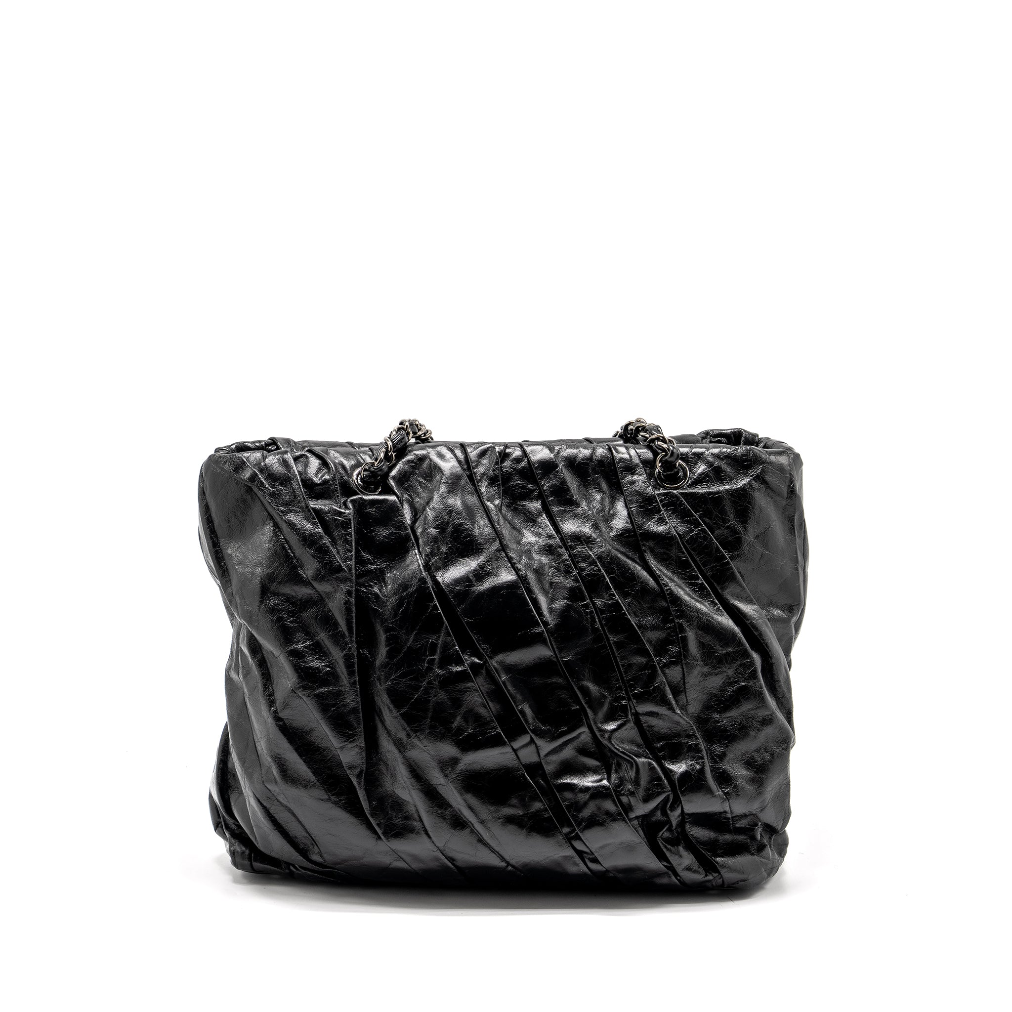 CHANEL TWISTED TOTE BAG CALFSKIN BLACK SHW