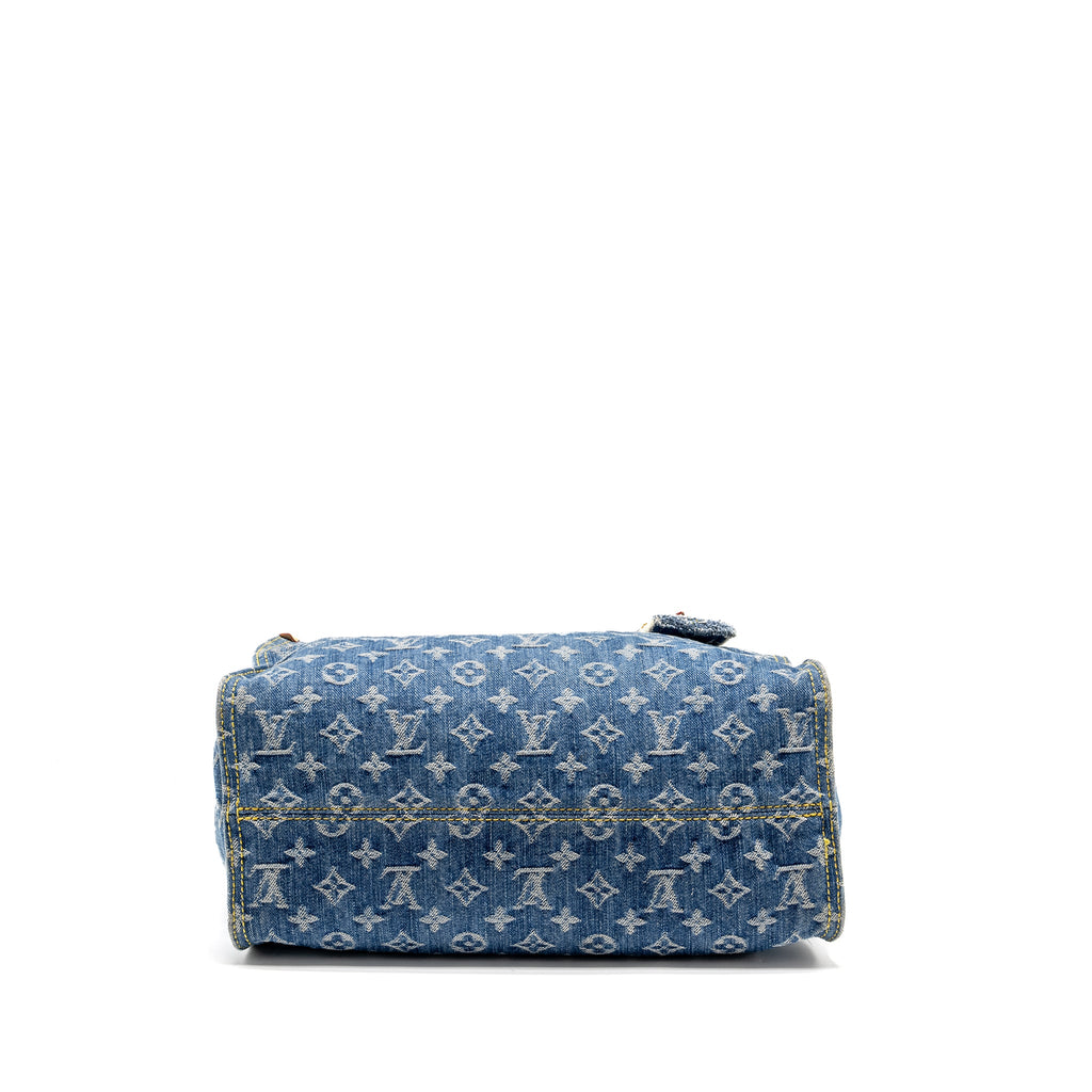 LOUIS VUITTON ONTHEGO MM REMIX MONOGRAM DENIM BLUE GHW