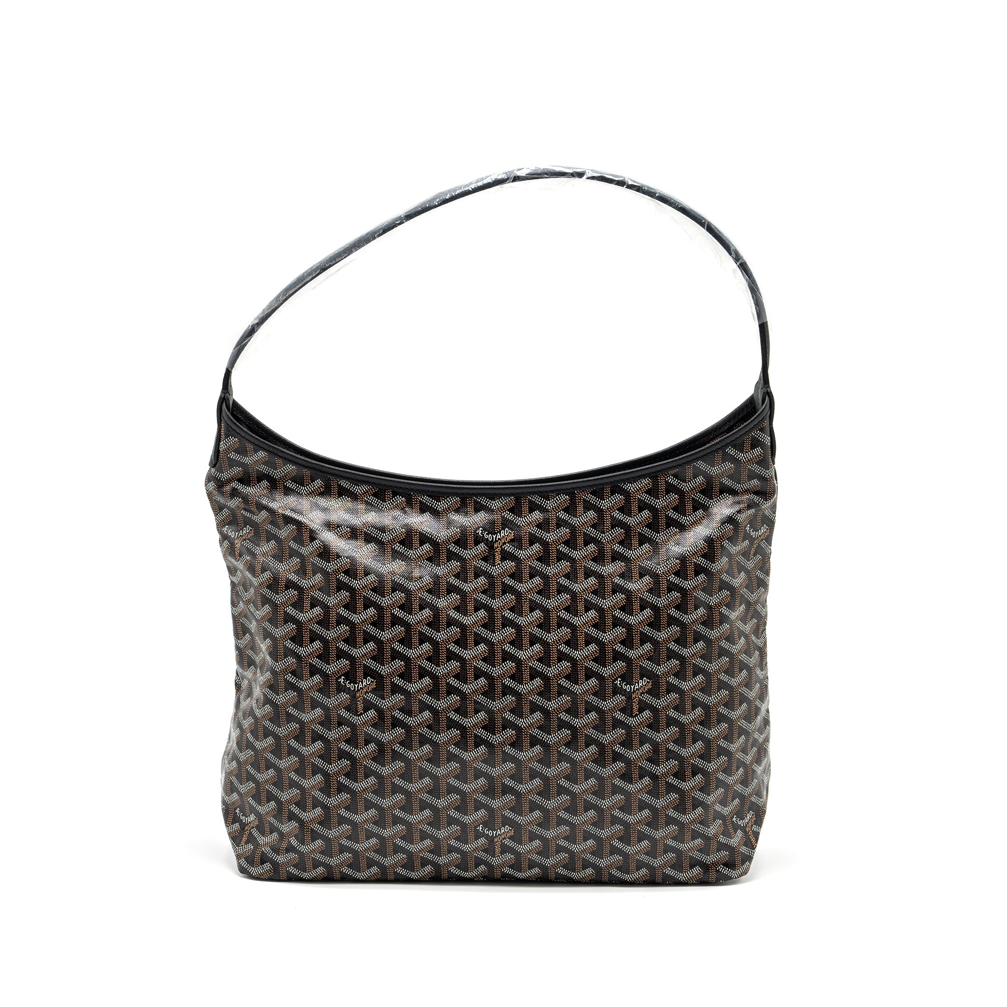 GOYARD BOHEME HOBO BAG GOYARDLINE CANVAS / CALFSKIN BLACK SHW
