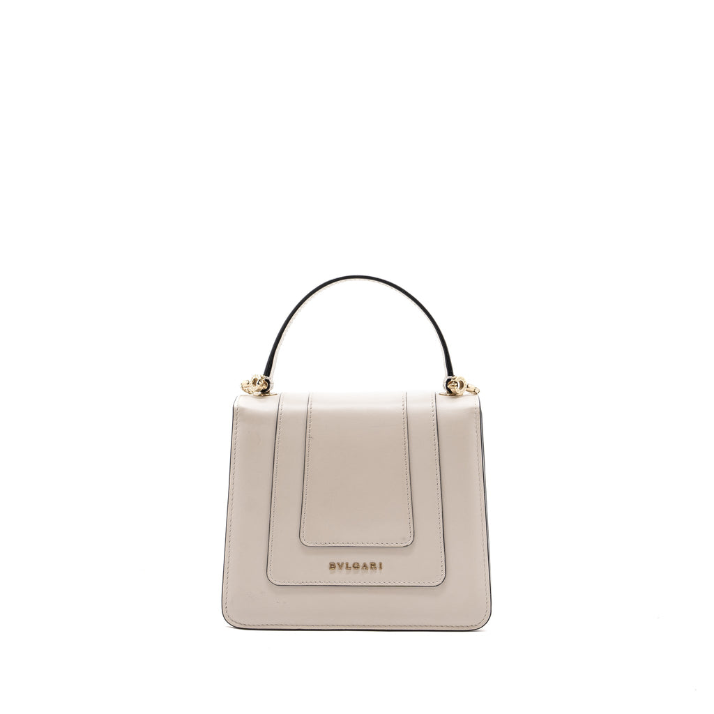 BVLGARI TOP HANDLE SERPENTI BAG CALFSKIN WHITE LGHW