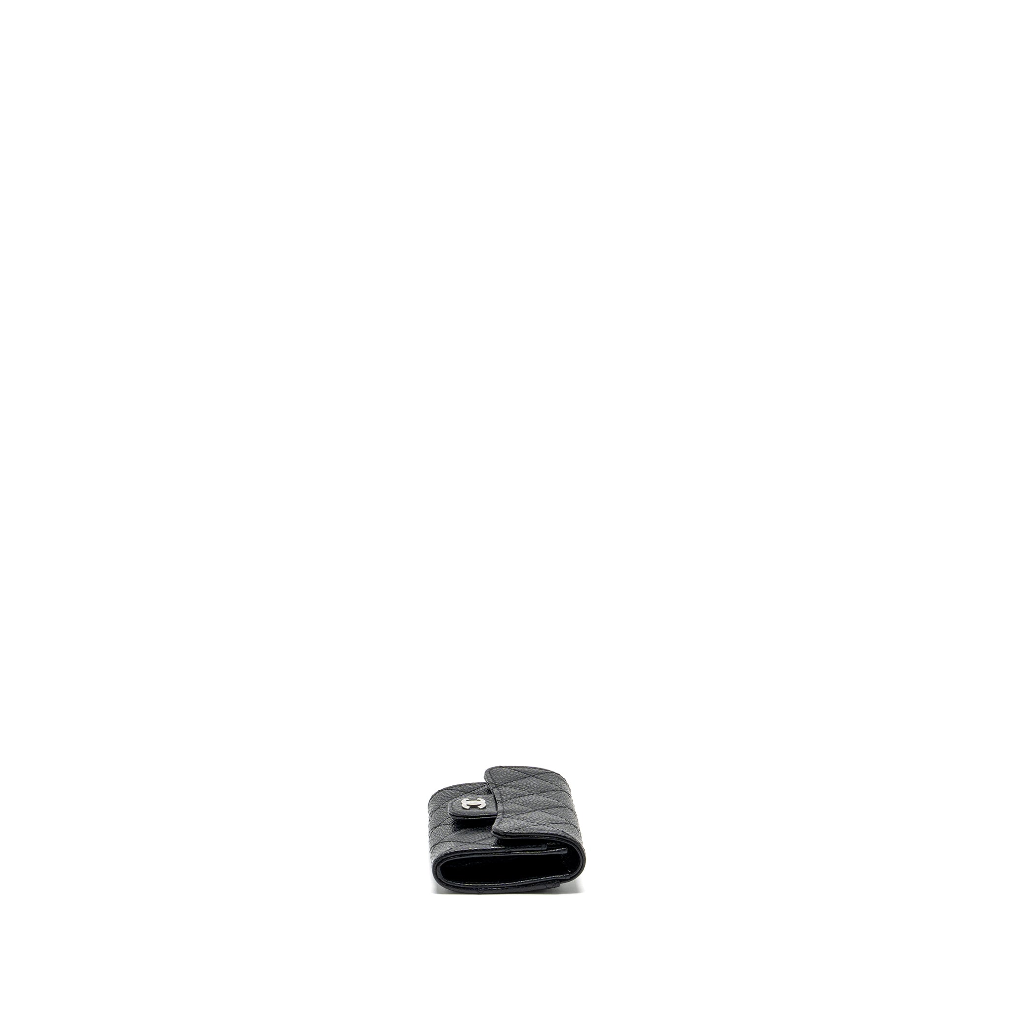 CHANEL CLASSIC FLAP CARD HOLDER CAVIAR BLACK SHW (MICROCHIP)