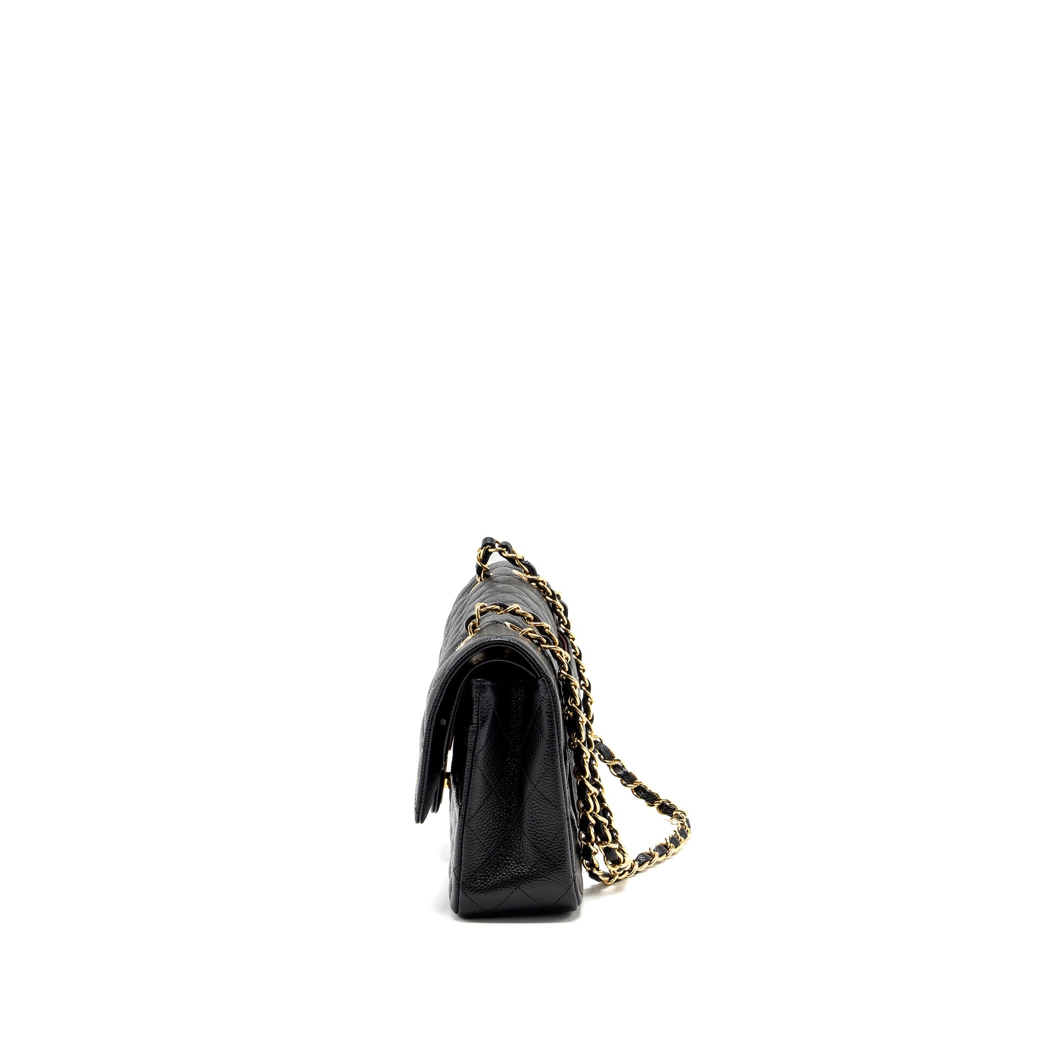 CHANEL MEDIUM CLASSIC DOUBLE FLAP BAG CAVIAR BLACK GHW