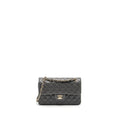 CHANEL 22A SMALL CLASSIC DOUBLE FLAP BAG LAMBSKIN GREY LGHW(MICROCHIP)