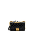 CHANEL MEDIUM BOY BAG CAVIAR BLACK BRUSHED GHW (MICROCHIP )