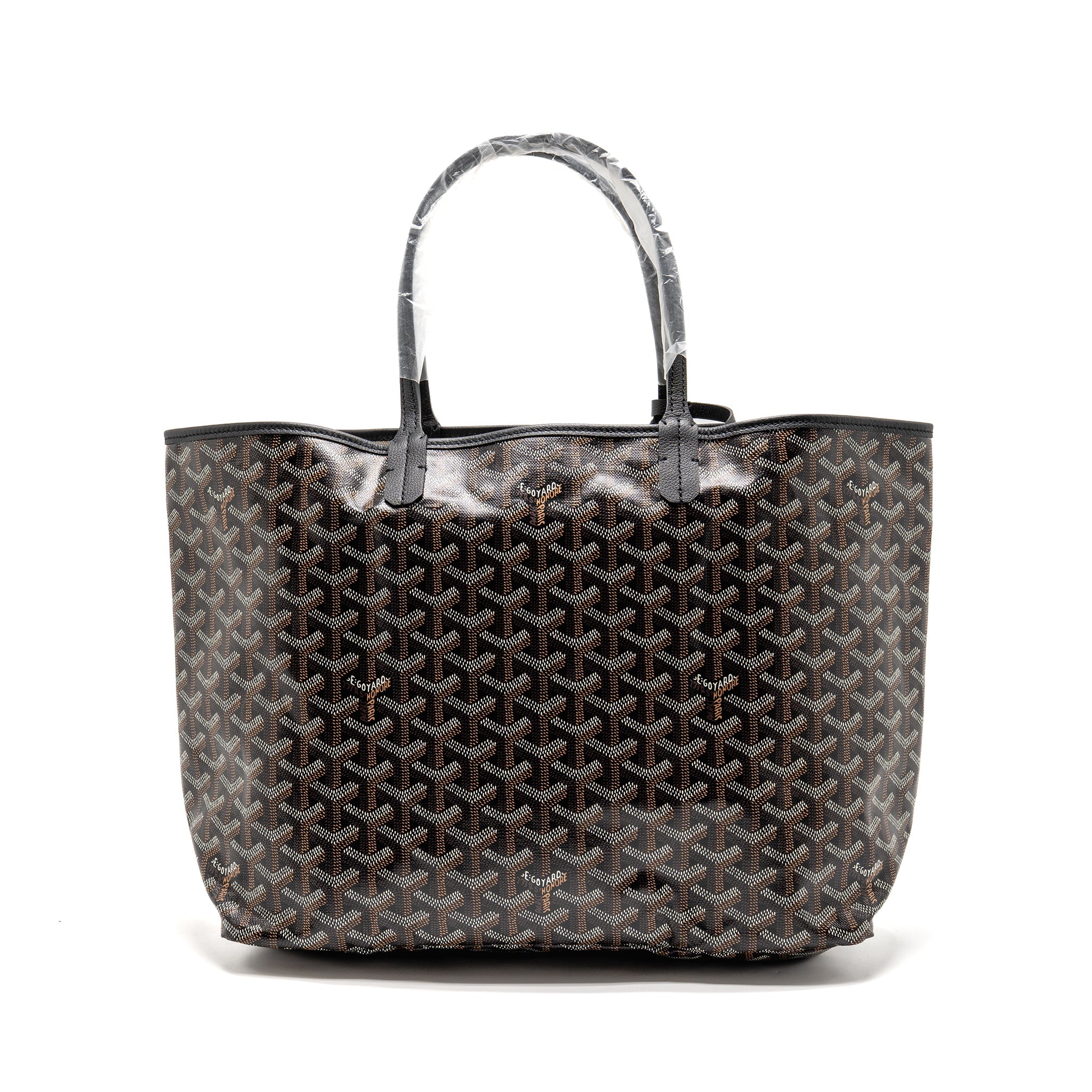 GOYARD SAINT LOUIS PM TOTE BAG GOYARDLINE CANVAS BLACK SHW