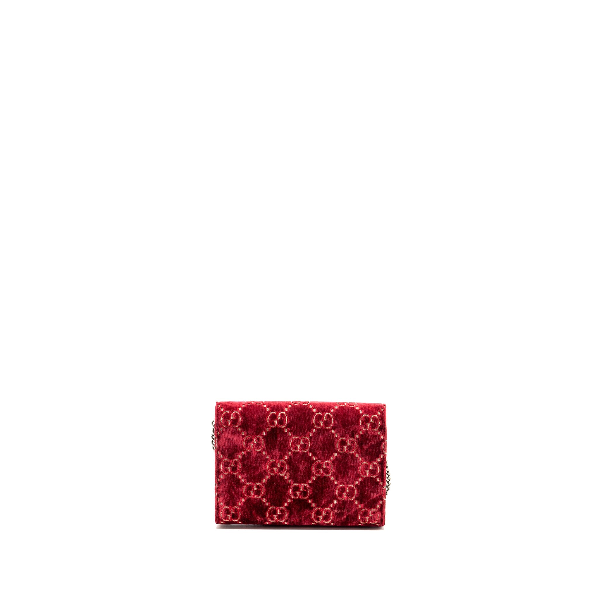 GUCCI DIONYSUS WALLET ON CHAIN VELVET RED SHW