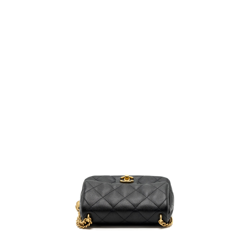 CHANEL 23P COCO LOVE FLAP BAG CAVIAR BLACK GHW(MICROCHIP)