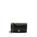 CHANEL MEDIUM CLASSIC DOUBLE  FLAP BAG CAVIAR BLACK GHW