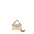HERMES MINI KELLY II EPSOM CRAIE/MAUVE PALE/GOLD SHW
