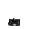 CHANEL MEDIUM CHEVRON BOY BAG LIMITED EDITION CALFSKIN BLACK SHW