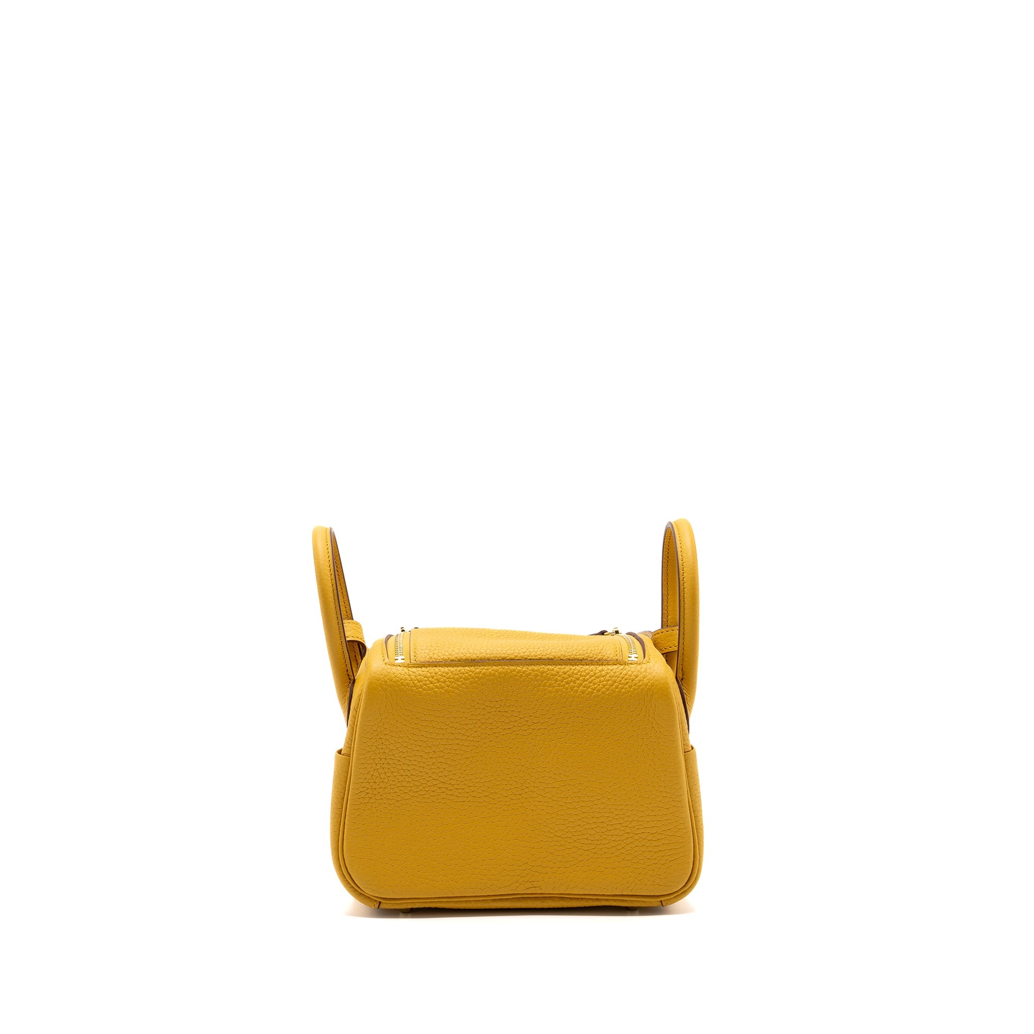 HERMES MINI LINDY CLEMENCE JAUNE AMBER GHW